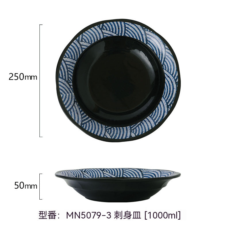 メラミン樹脂模造磁器日本寿司皿和食食器超大型長方形焼肉皿焼き鳥お皿