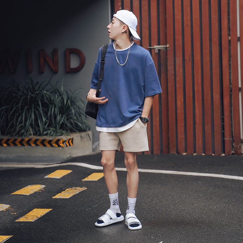 Tシャツ メンズ  韓国 ファッション ビッグシルエット 半袖 無地 おしゃれ ビッグtシャツ オルチャンファッション 綿100％ コットン おうちコーデ ニュートラルカラ