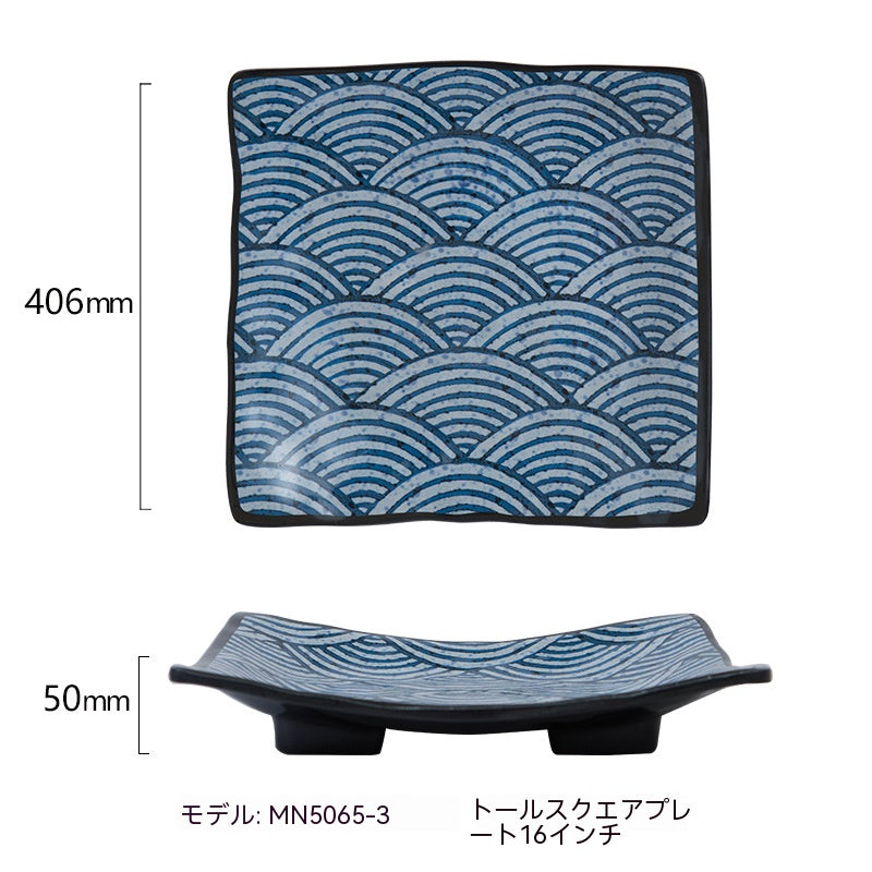 メラミン樹脂模造磁器日本寿司皿和食食器超大型長方形焼肉皿焼き鳥お皿
