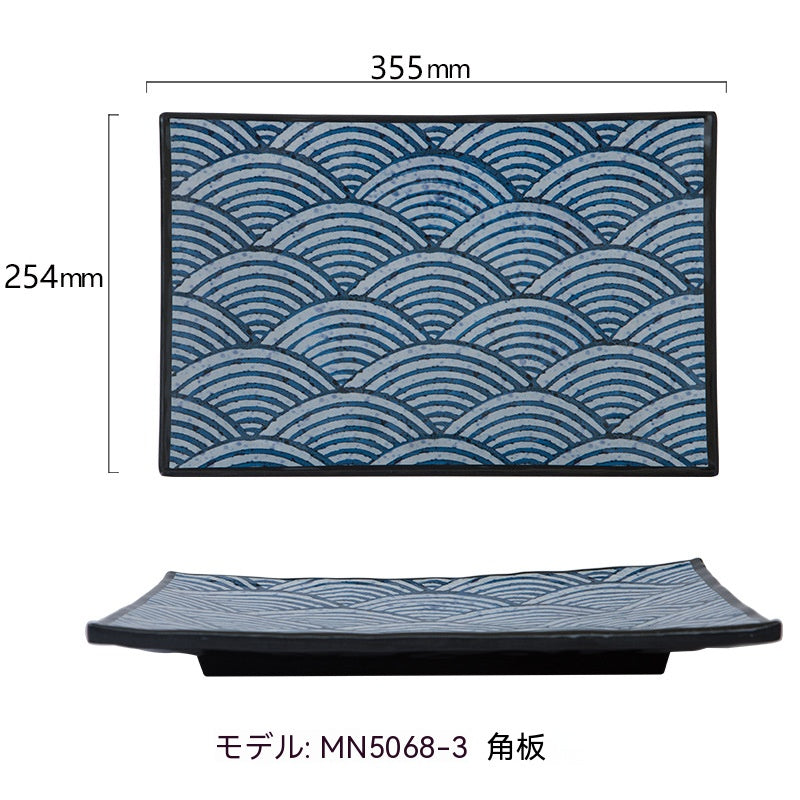 メラミン樹脂模造磁器日本寿司皿和食食器超大型長方形焼肉皿焼き鳥お皿
