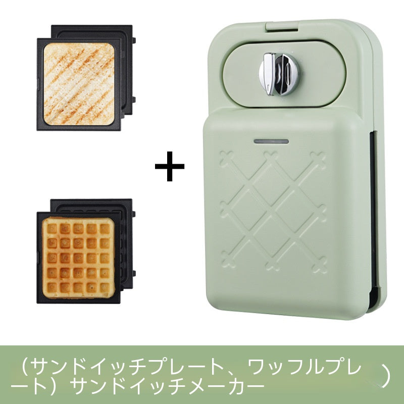 サンドイッチ朝食機定時多機能家庭用小型ワッフル軽食機トーストプレストースター可愛い