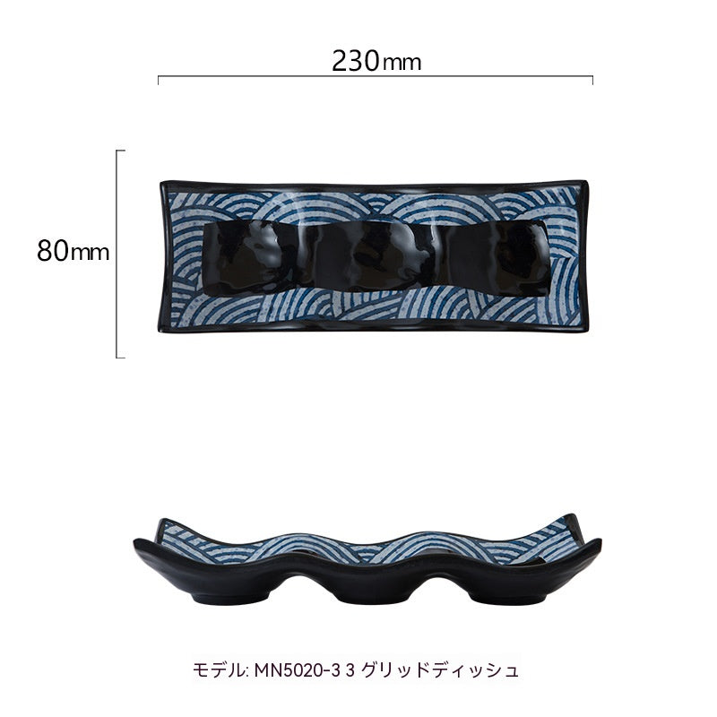 メラミン樹脂模造磁器日本寿司皿和食食器超大型長方形焼肉皿焼き鳥お皿