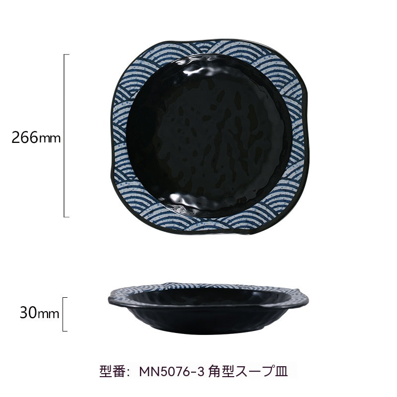 メラミン樹脂模造磁器日本寿司皿和食食器超大型長方形焼肉皿焼き鳥お皿