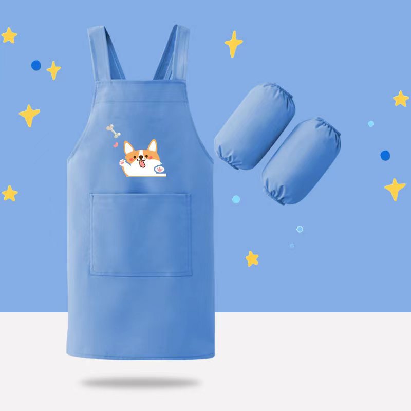 男の子女の子のカバーの絵の服の防水の長袖の台所は服幼稚園エプロン