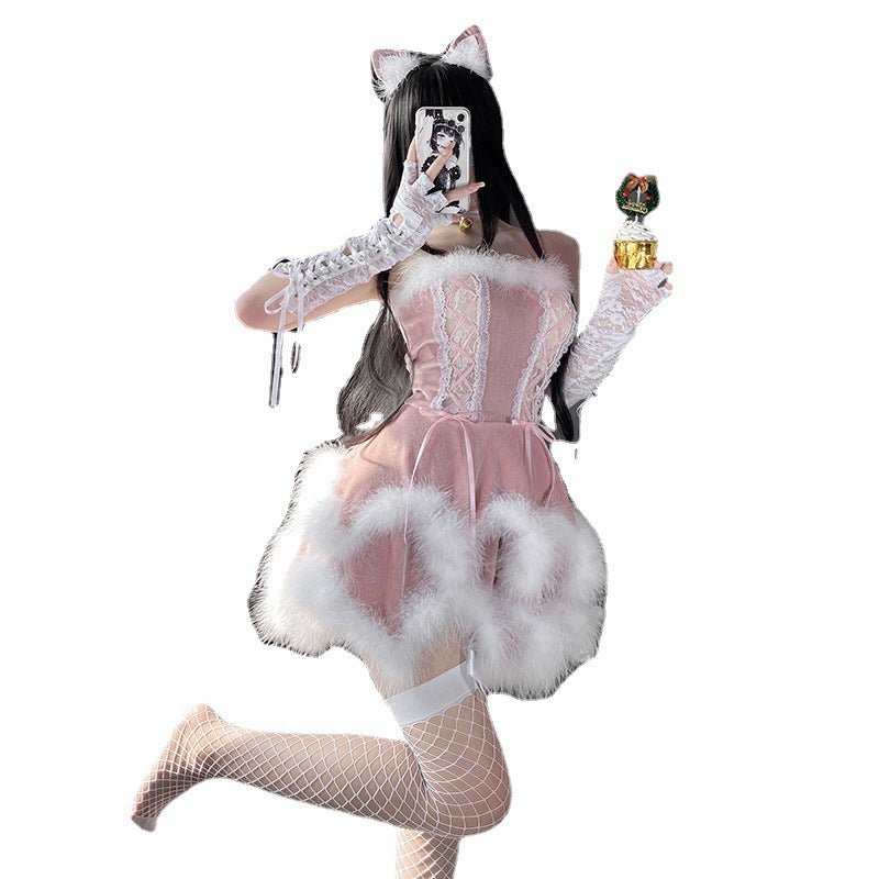コスプレ純欲装ドレスストラップパジャマセクシーメイド服制服ネットレッドバニーガール高級感誕生