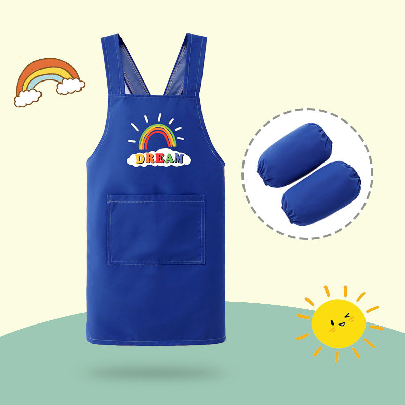 男の子女の子のカバーの絵の服の防水の長袖の台所は服幼稚園エプロン