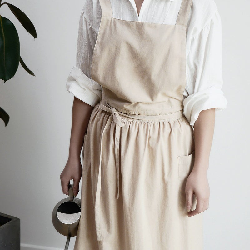 綿防水綿麻文芸エプロンキッチンベストウエストスカート作業制服