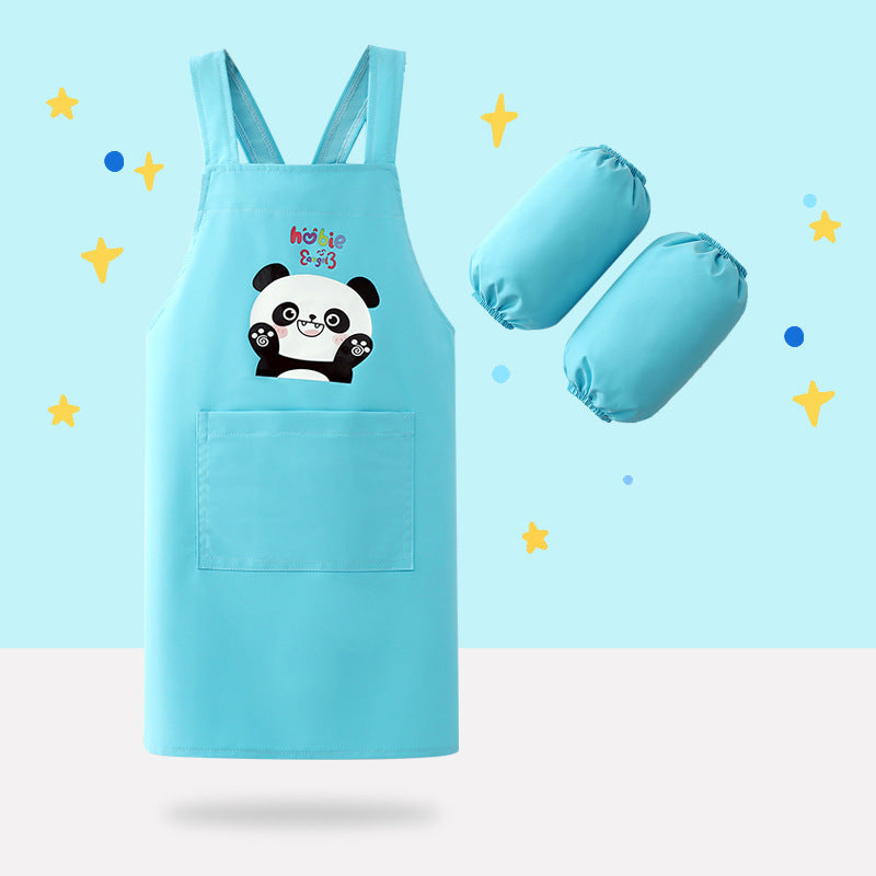 男の子女の子のカバーの絵の服の防水の長袖の台所は服幼稚園エプロン