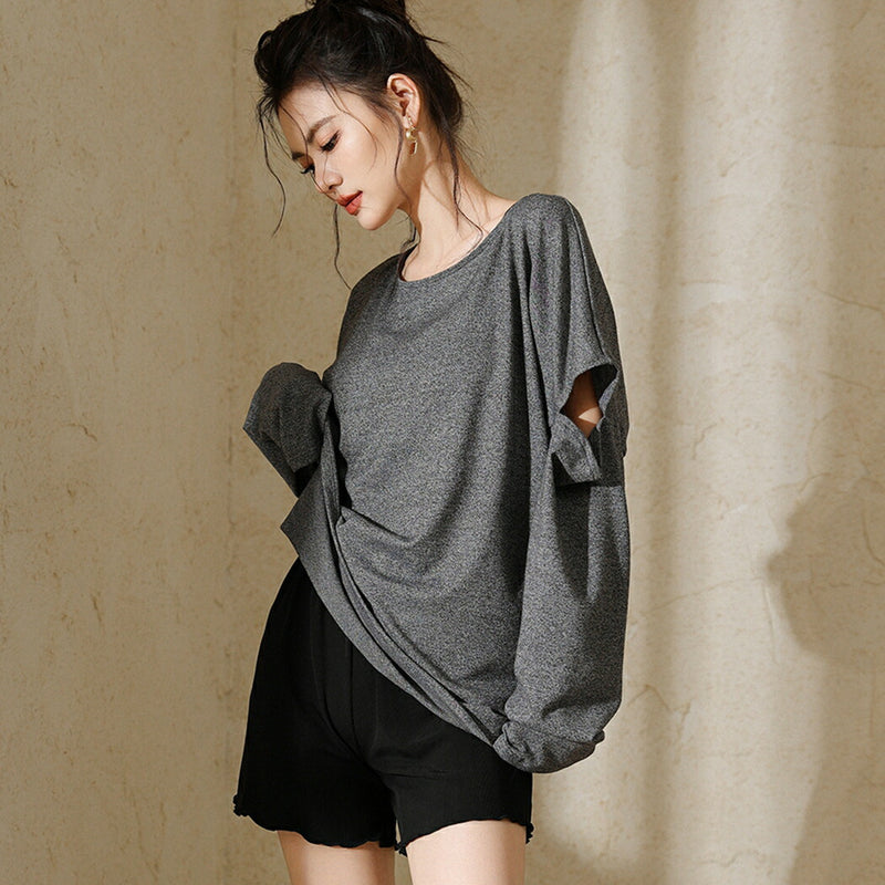 【タンキニ水着4点セット】レディース 体型カバー 長袖アウター Tシャツ ラッシュガード セパレート ビキニ 袖カット ボタン付 ショートパンツ キャミソール ショートパンツ 大きいサイズ  無地 小胸 盛れる お腹/太もも/お尻 露出控えめ 女子 ママ ぽっちゃり お洒落