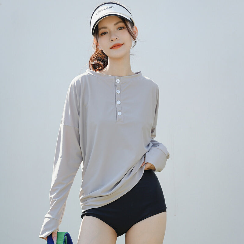 【タンキニ水着4点セット】レディース 体型カバー 長袖シャツ ラッシュガード セパレート ビキニ 大きいサイズ 20/30/40/50代 ミセス ショートパンツ ビスチェ風 黒 無地 小胸 盛れる 二の腕/お腹/太もも/お尻 露出控えめ 女子 ママ ぽっちゃり お洒落 UVカット率99% UPF50+