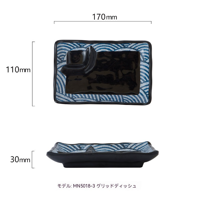 メラミン樹脂模造磁器日本寿司皿和食食器超大型長方形焼肉皿焼き鳥お皿
