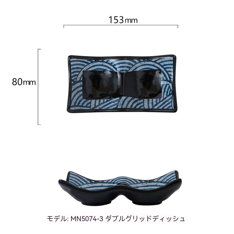 メラミン樹脂模造磁器日本寿司皿和食食器超大型長方形焼肉皿焼き鳥お皿
